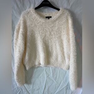 Love Tree Fuzzy Cream Sweater